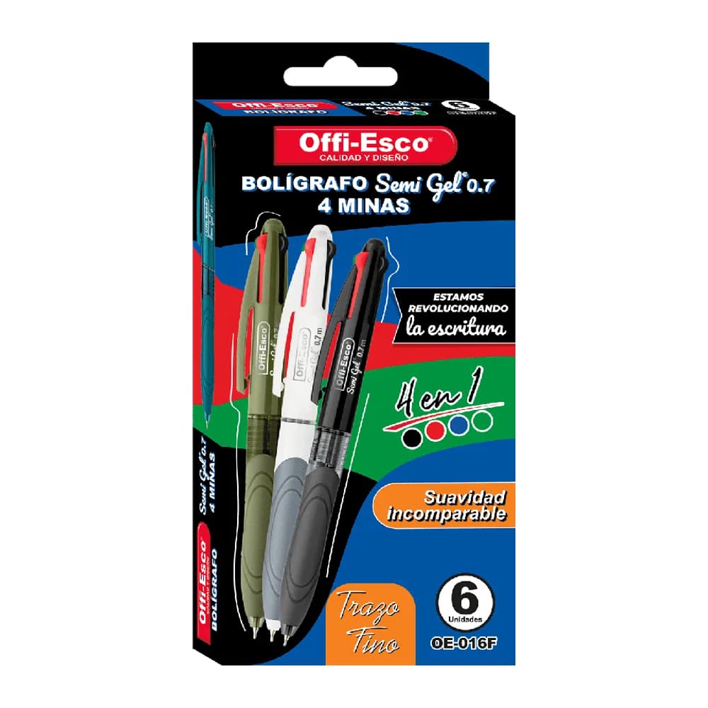 Bolígrafo OE-016F 4 en 1 0.7 mm Colores Tradicionales Offi-Esco