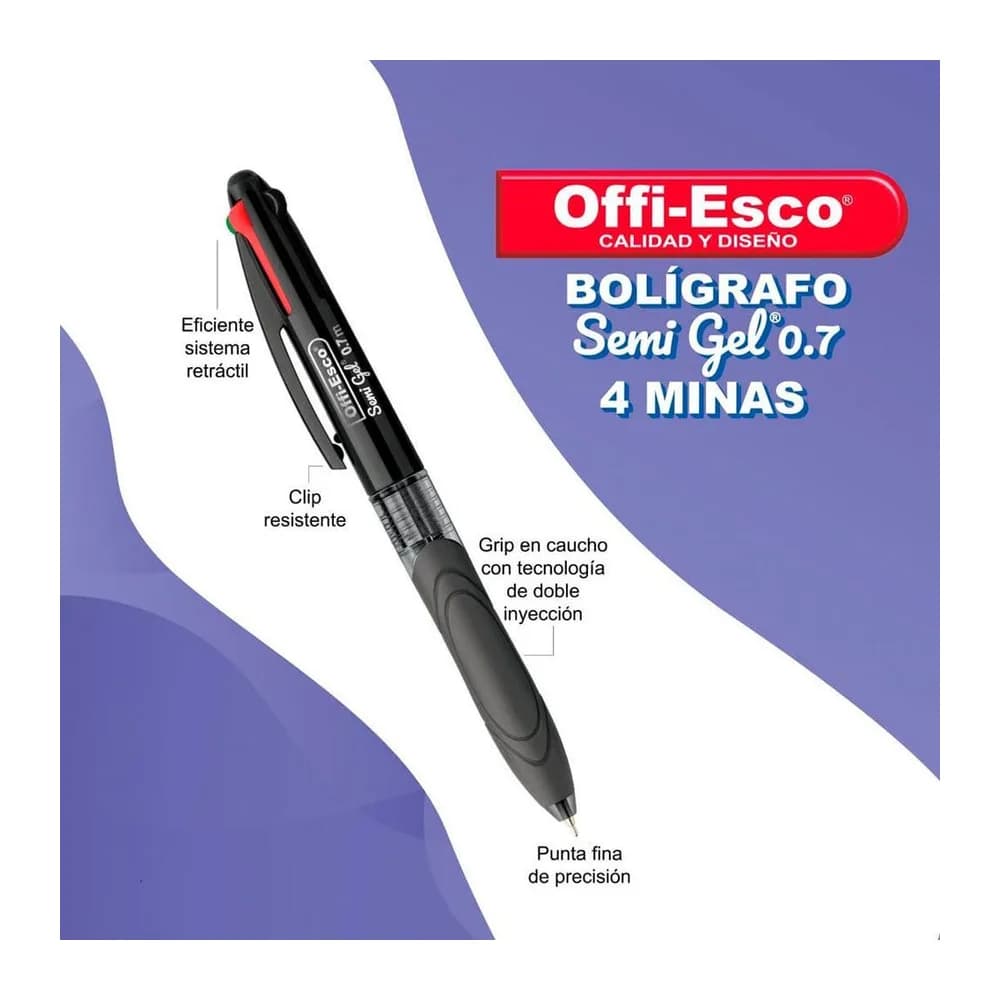 Bolígrafo OE-017F 4 EN1 0.7 mm Fantasía Offi-Esco