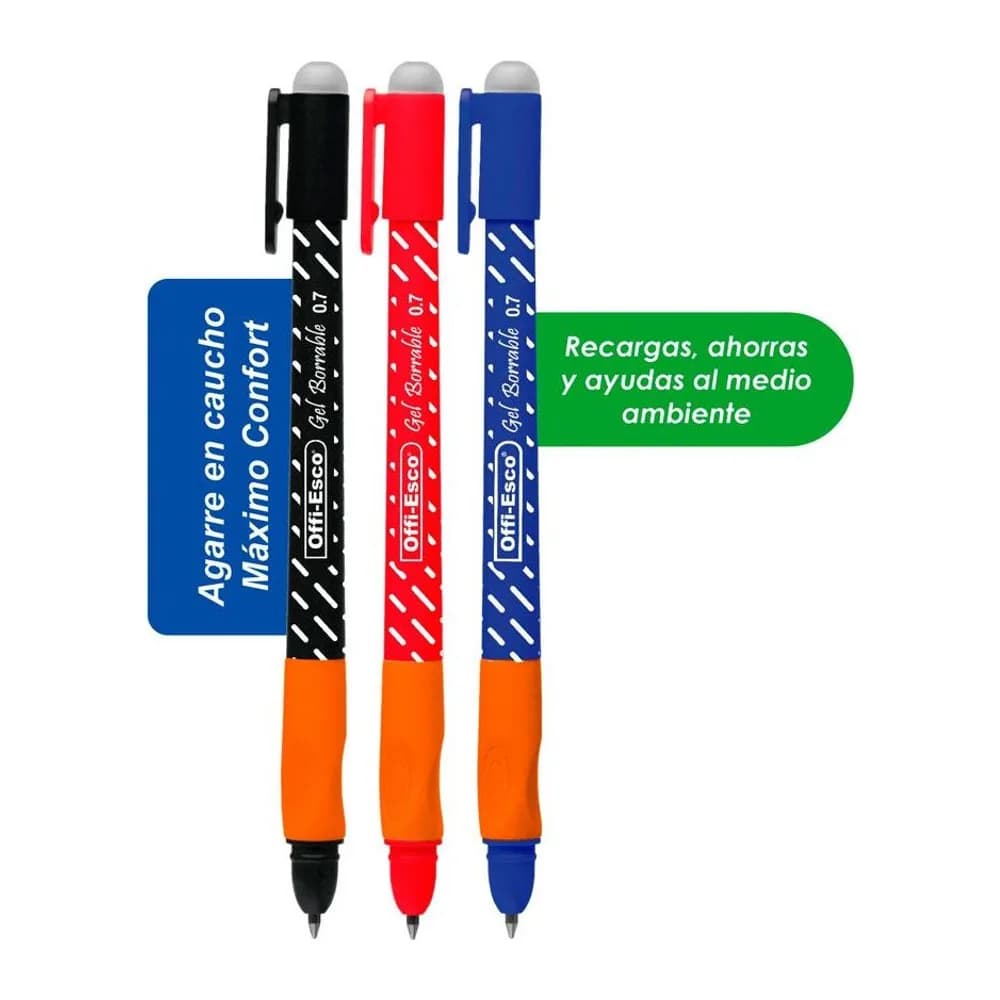 Bolígrafo gel borrable 0.7 m Offi-Esco