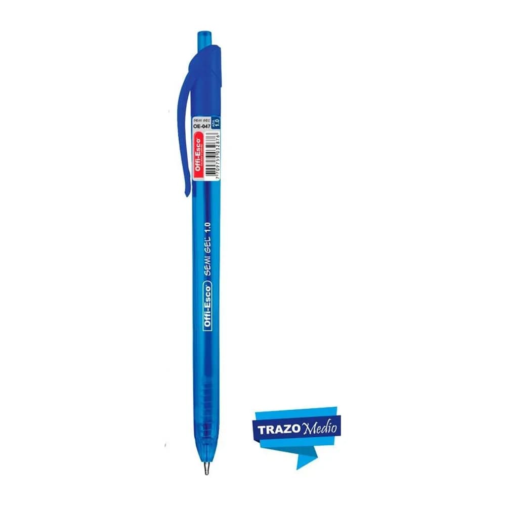 Bolígrafo semi gel 1.0 m retráctil Offi-Esco