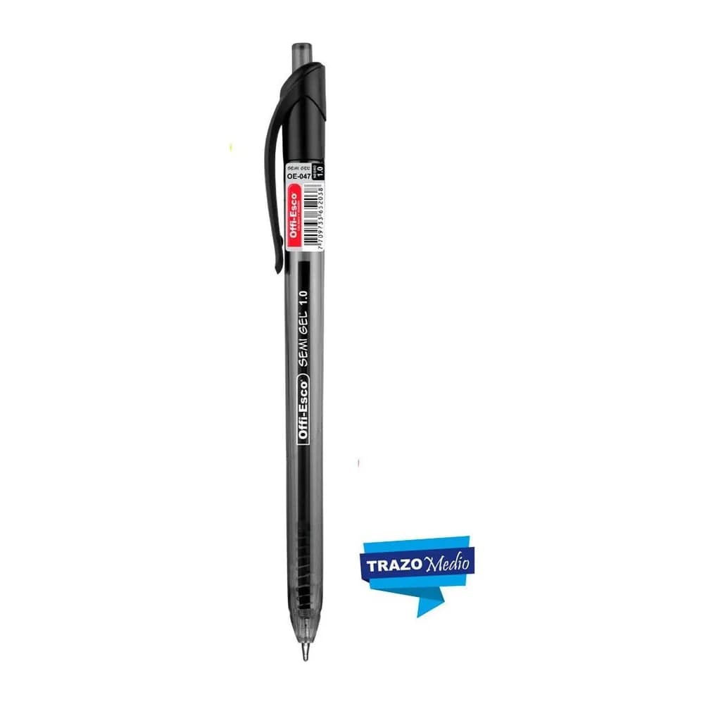Bolígrafo semi gel 1.0 m retráctil Offi-Esco