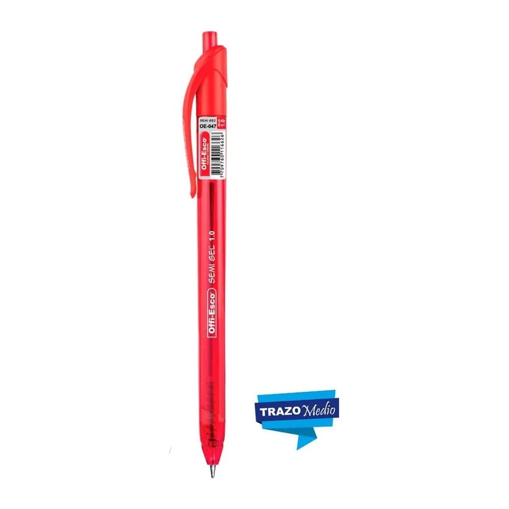 Bolígrafo semi gel 1.0 m retráctil Offi-Esco