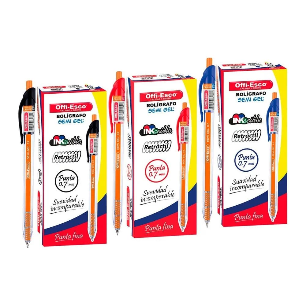 Bolígrafo semi gel 0.7 m Offi-Esco