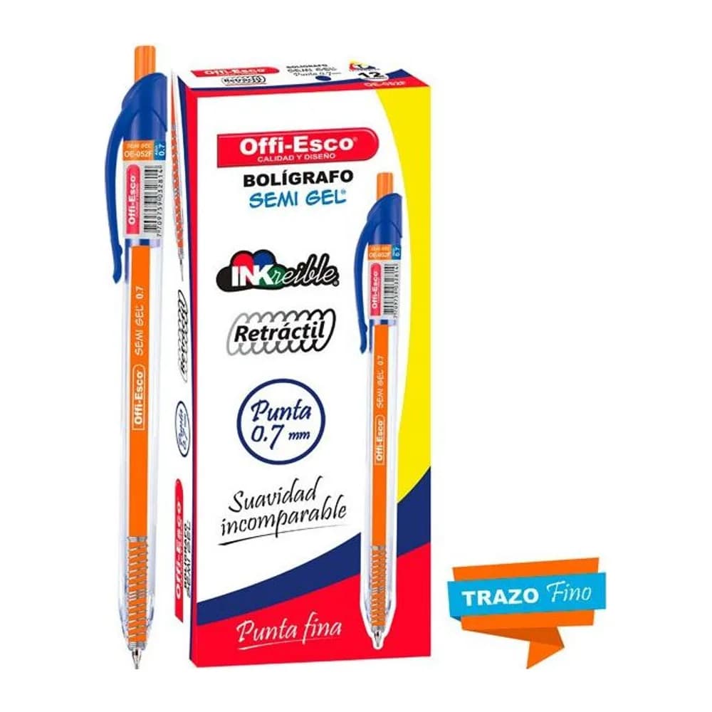 Bolígrafo semi gel 0.7 m Offi-Esco