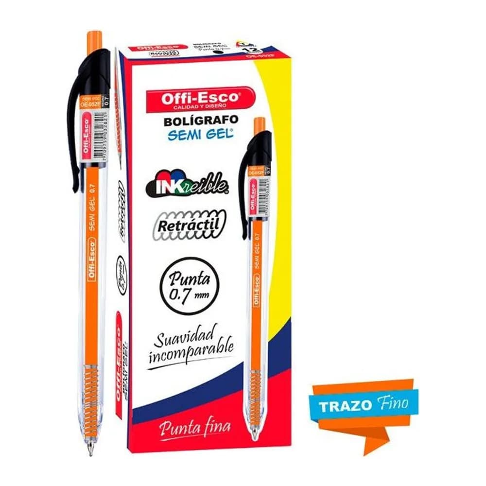 Bolígrafo semi gel 0.7 m Offi-Esco