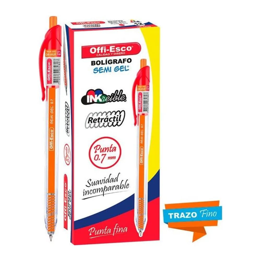 Bolígrafo semi gel 0.7 m Offi-Esco
