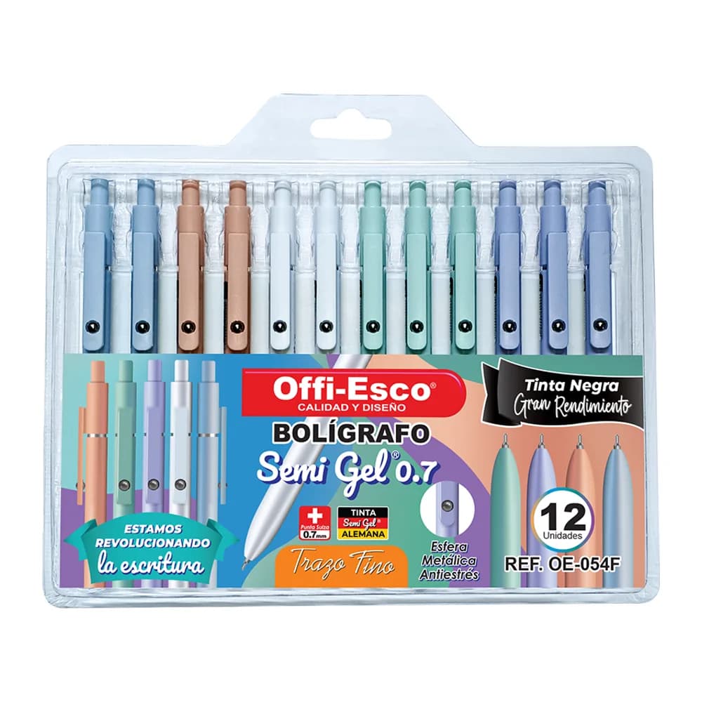 Bolígrafo OE-054F RT Antiestrés 0.7 Estuche*12 Offi-Esco