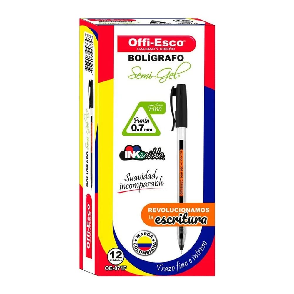 Bolígrafo semi gel 0.7 m Offi-Esco