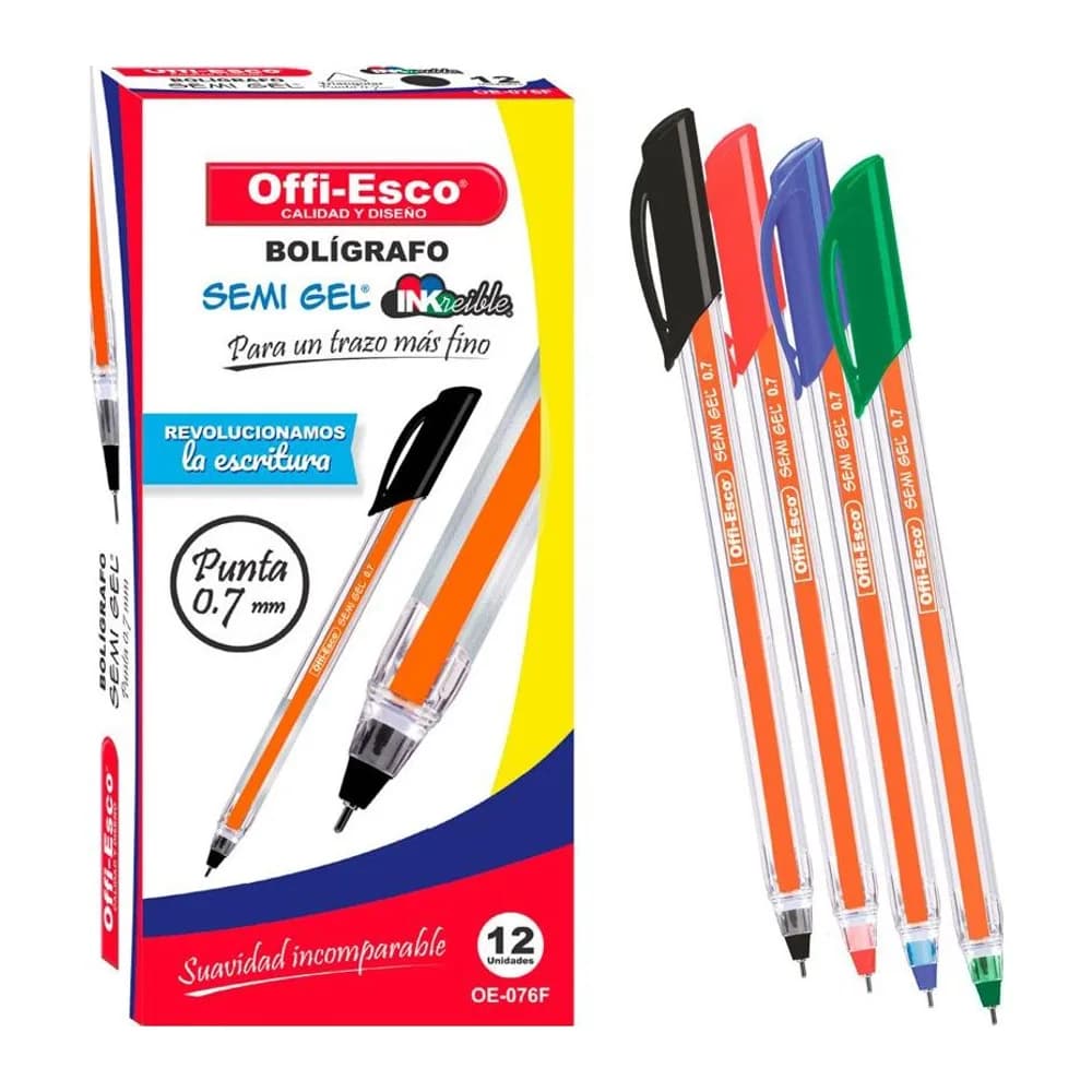 Bolígrafo semi gel 0.7 m Offi-Esco