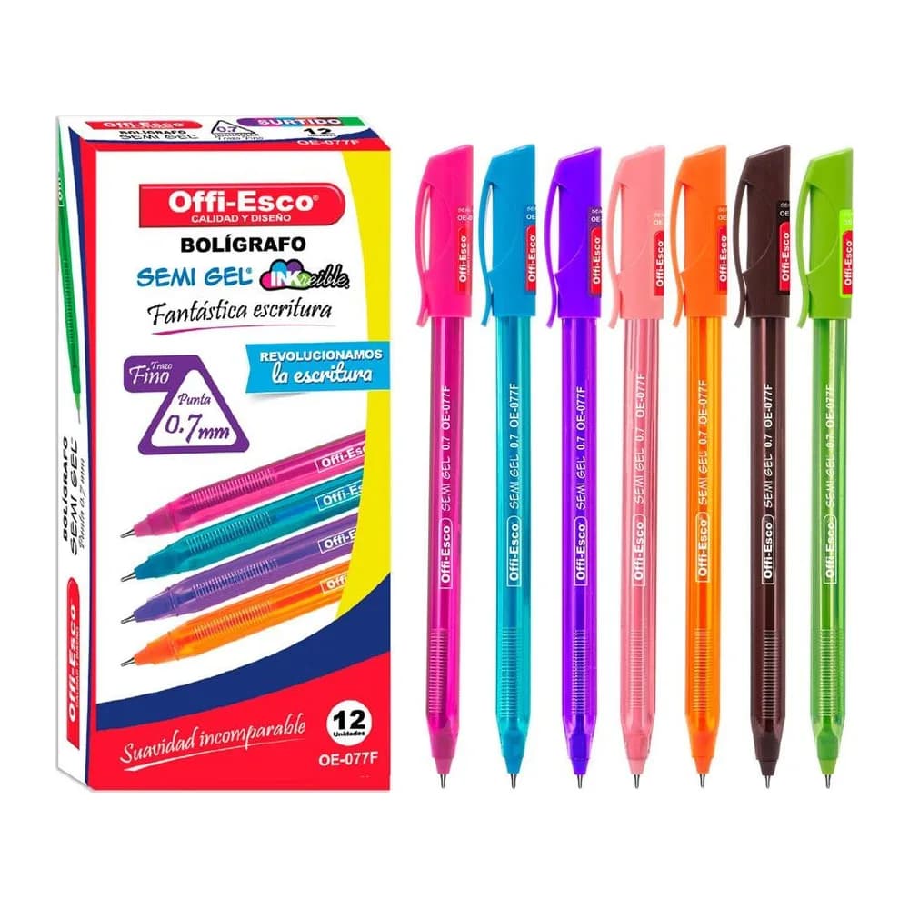 Bolígrafo semi gel 0.7 m Offi-Esco