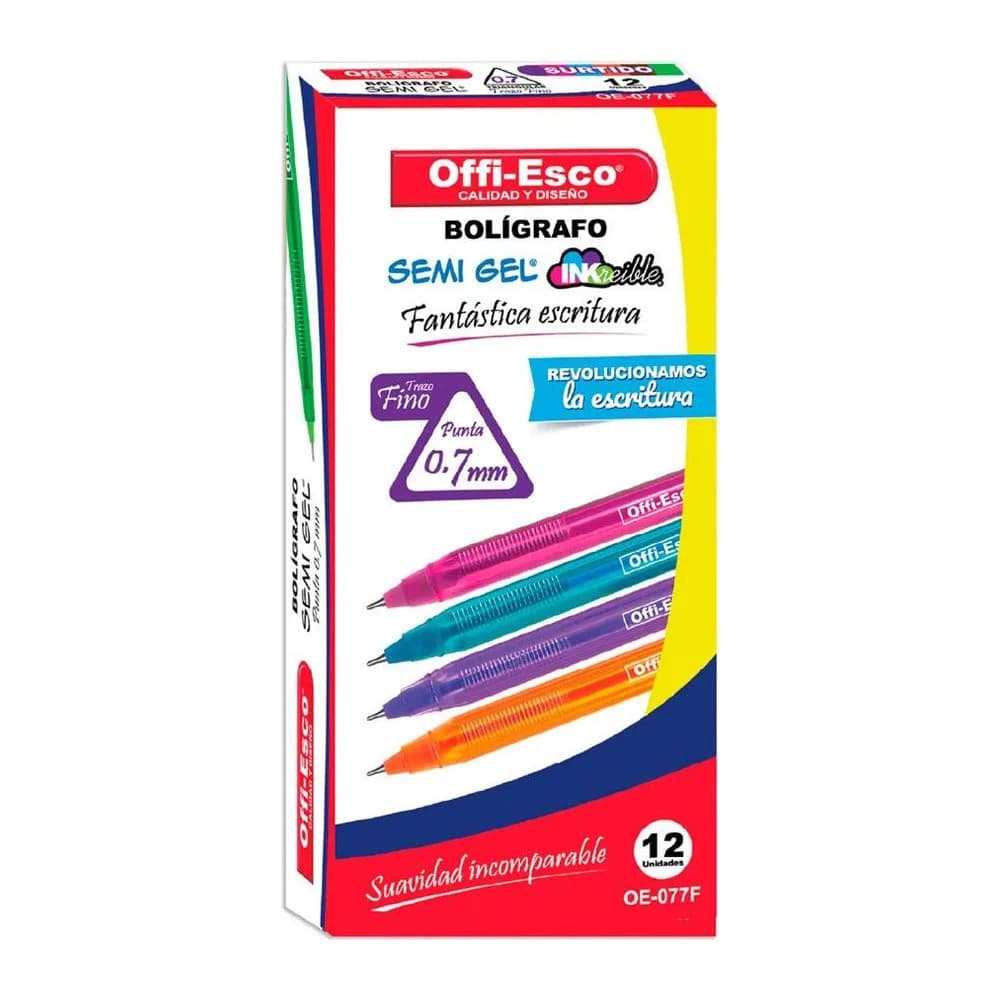 Bolígrafo semi gel 0.7 m Offi-Esco