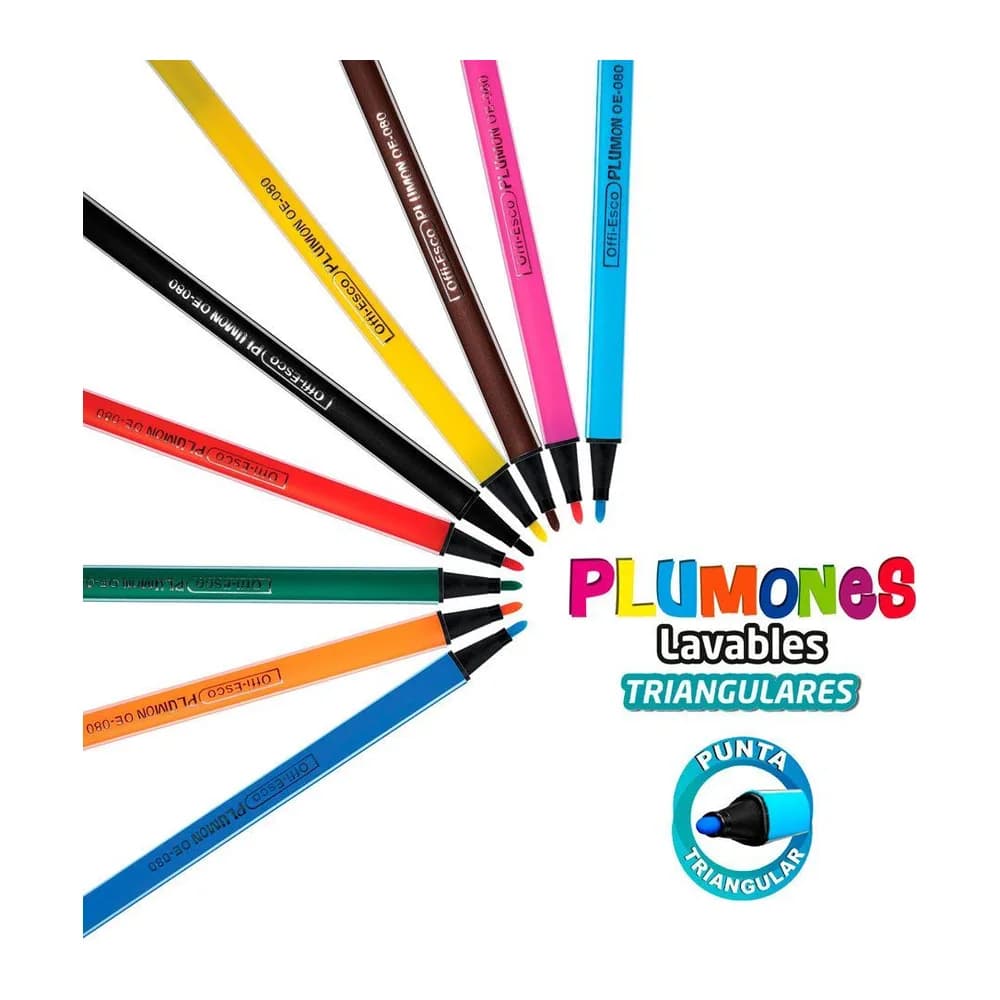 Plumones lavables x 6 Unds. Offi-Esco