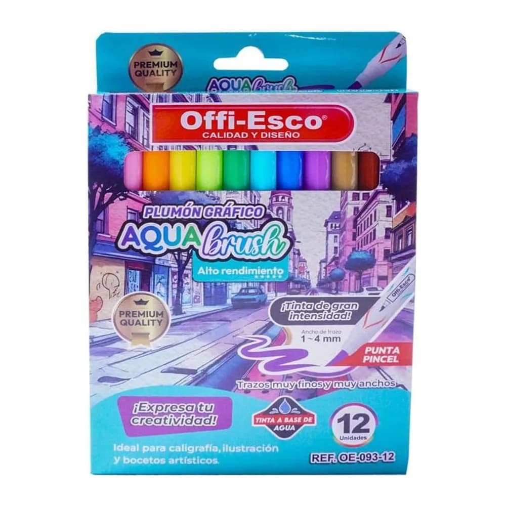 Plumon Aqua Punta Pincel Oe-093-12 Offi-Esco