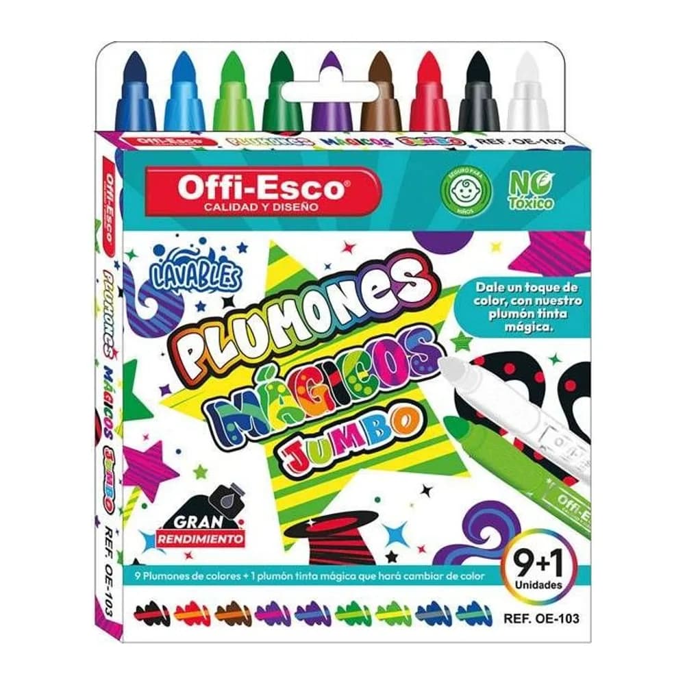 Plumones Mágicos Jumbo Lavables OE-103 Offi-Esco