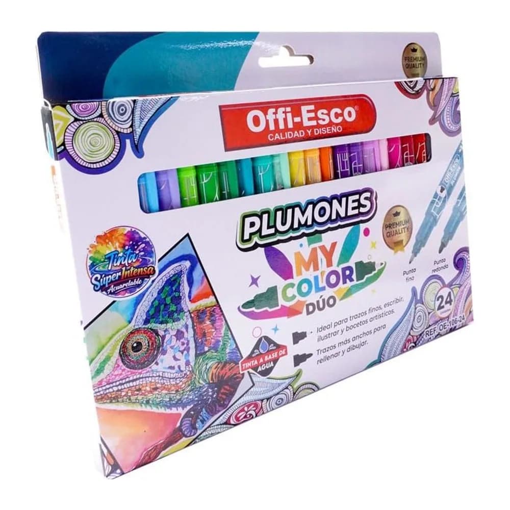 Plumon Doble Punta Color Duo Oe-106-24 Offi-Esco