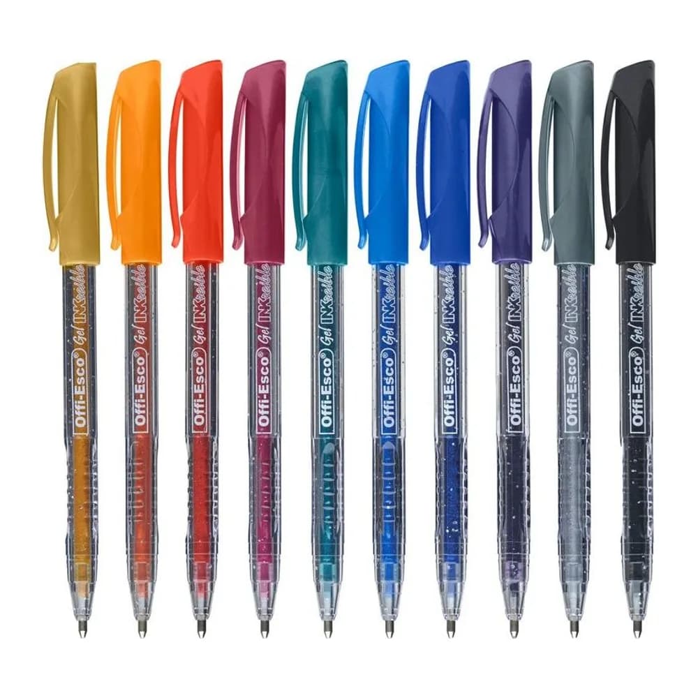 Bolígrafo gel escarchado 1.0 m x10 Und Offi-Esco