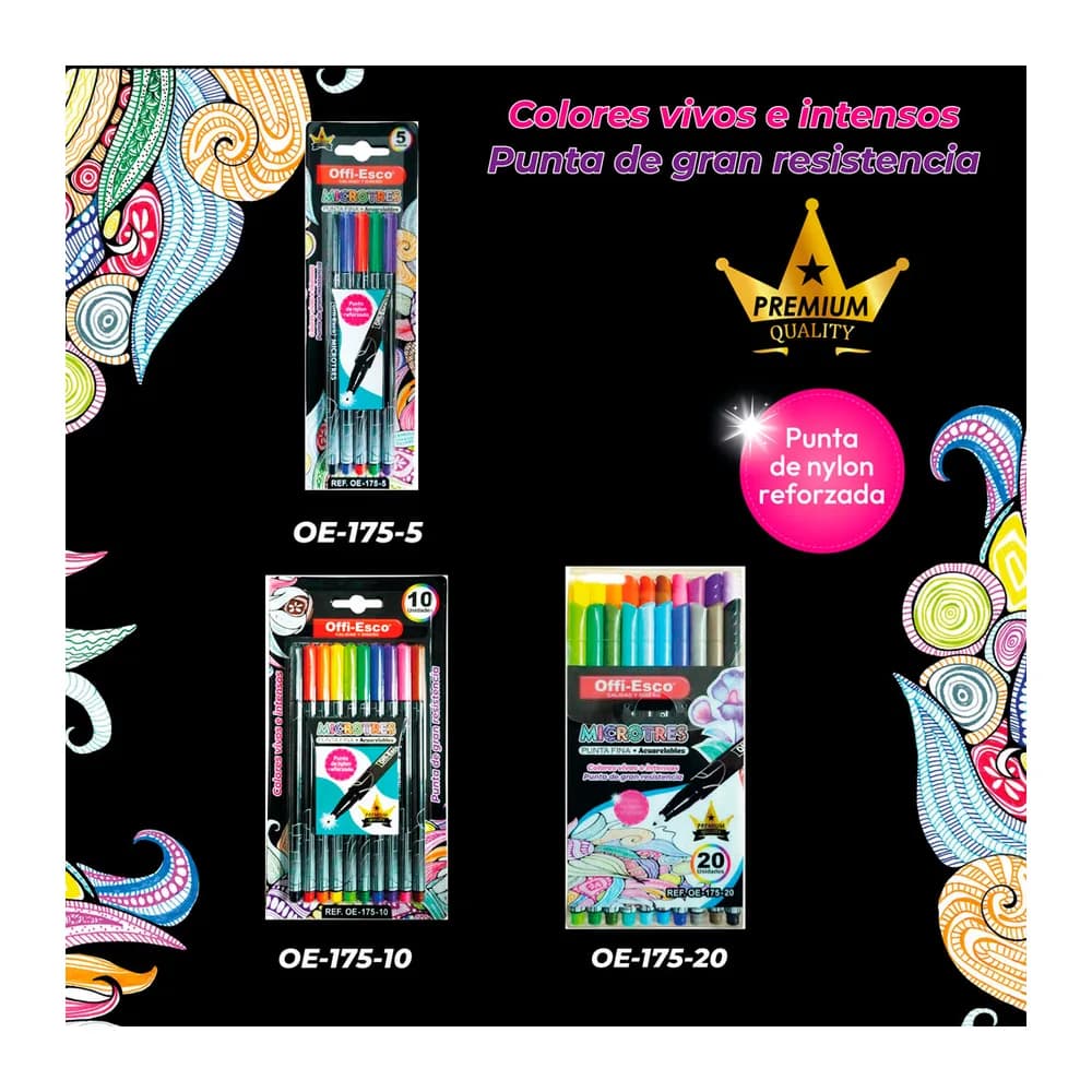 Plumígrafo Microtres Punta Fina 0.38 m OE-175-20 Offi-Esco