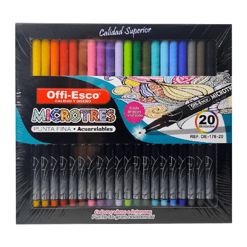 Plumígrafos Microtres Punta Fina Acuarelables OE-176-20 Offi-Esco