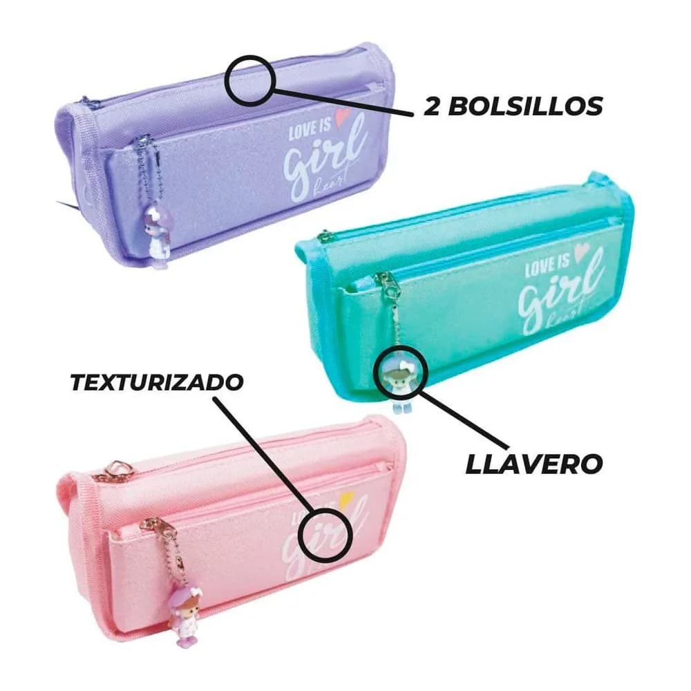 Cartuchera Oe-2269 Love Is Girl 2B P180 Offi-Esco