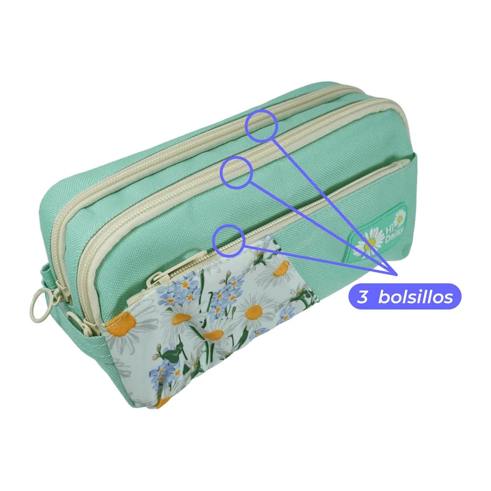 Cartuchera Oe-2329 3B Flores Offi-Esco