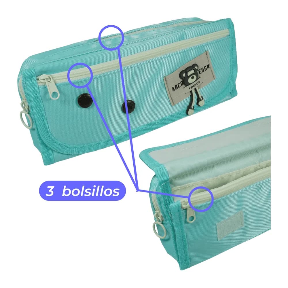 Cartuchera Oe-2335 4B Aplique Oso Offi-Esco