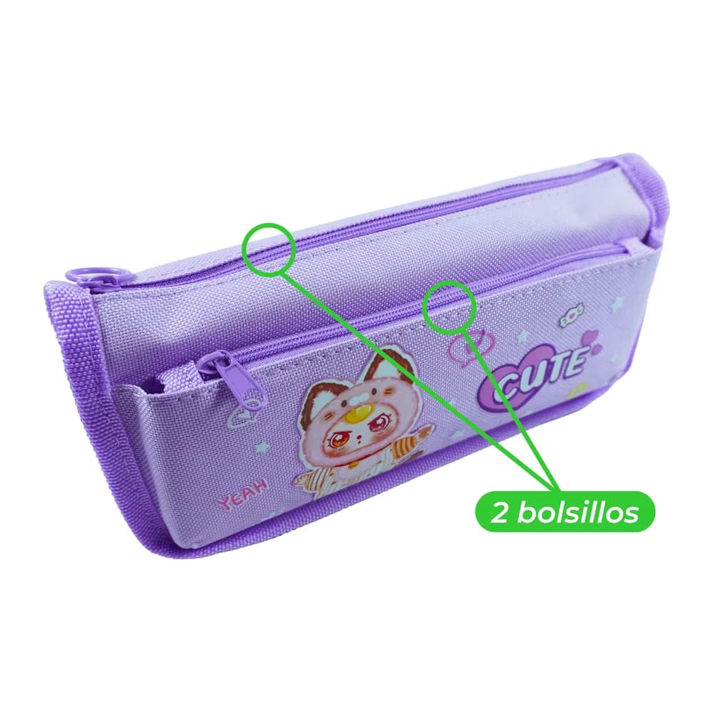Cartuchera Oe-2337 2B Cute Lona Offi-Esco
