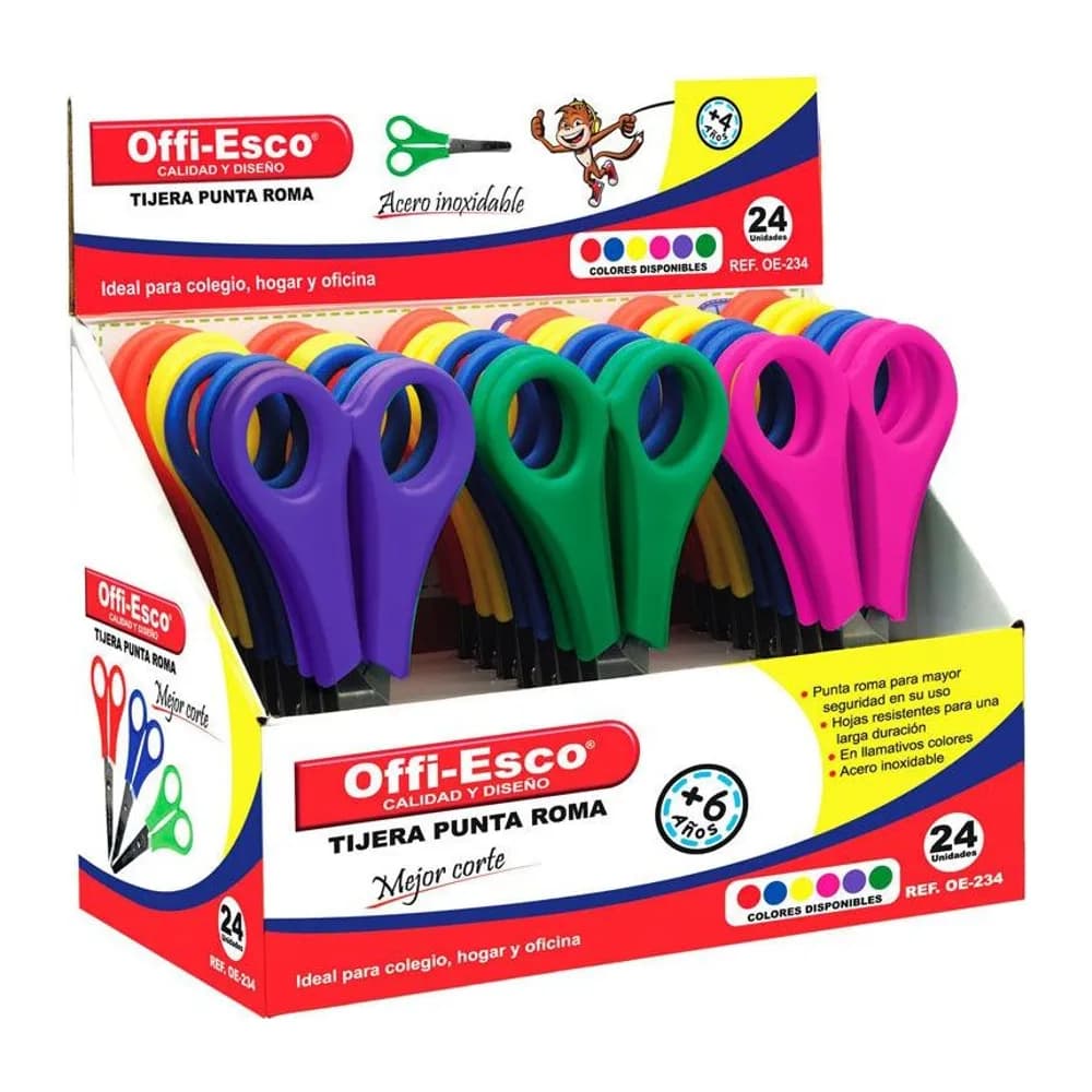 Tijeras punta roma acero inoxidable 5,3” pulgadas Offi-Esco