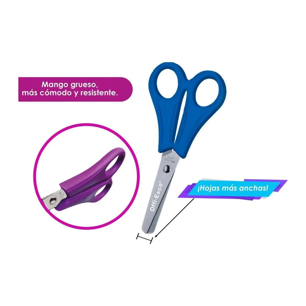 Tijeras punta roma acero inoxidable 5,3” pulgadas Offi-Esco