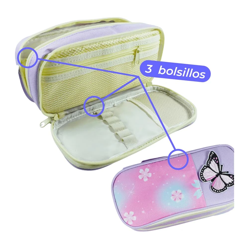 Cartuchera Oe-2359 2B Mariposa Candy Offi-Esco