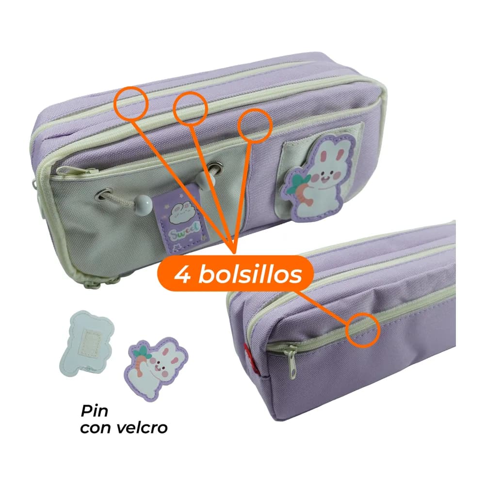 Cartuchera Oe-2363 4B Sweet Animales Offi-Esco