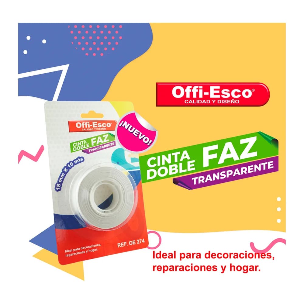 Cinta Doble Faz Transparente 18mm x 10m OE-274 Offi-Esco