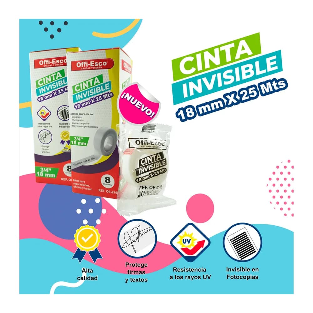 Cinta Invisible Mate 18mm x 25m OE-276 Offi-Esco