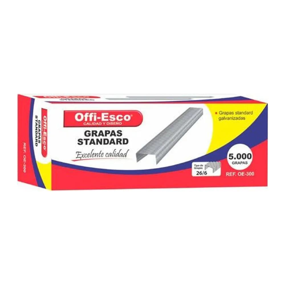 Grapas standard galvanizadas x 5.000 Offi-Esco