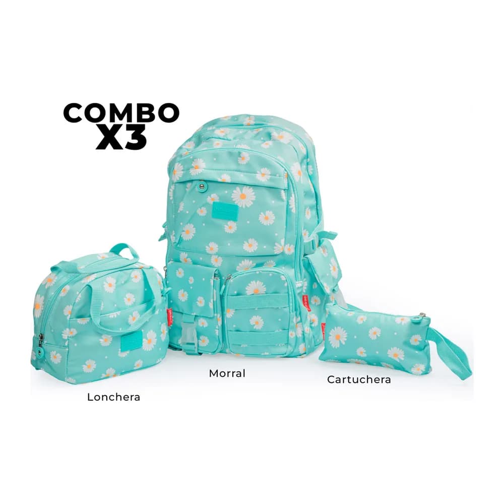 Set OE-3031 Morral+Lonchera+Cartuchera Offiesco 30 Offi-Esco