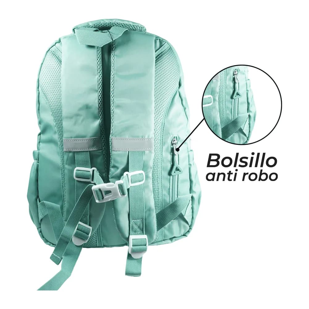 Morral Offi-Esco OE-3138 Verde Menta con Pompom Offi-Esco