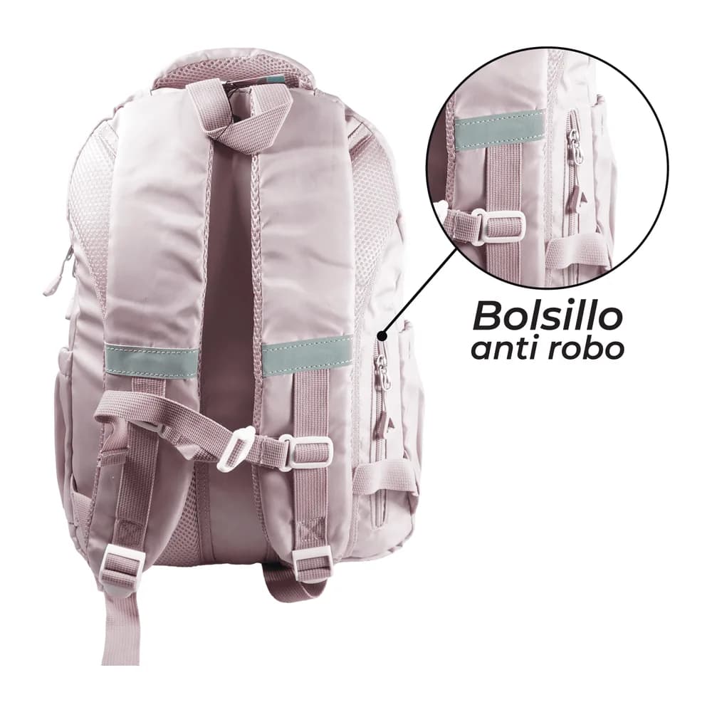 Morral Offi-Esco OE-3139 Rosa con Pompom Offi-Esco