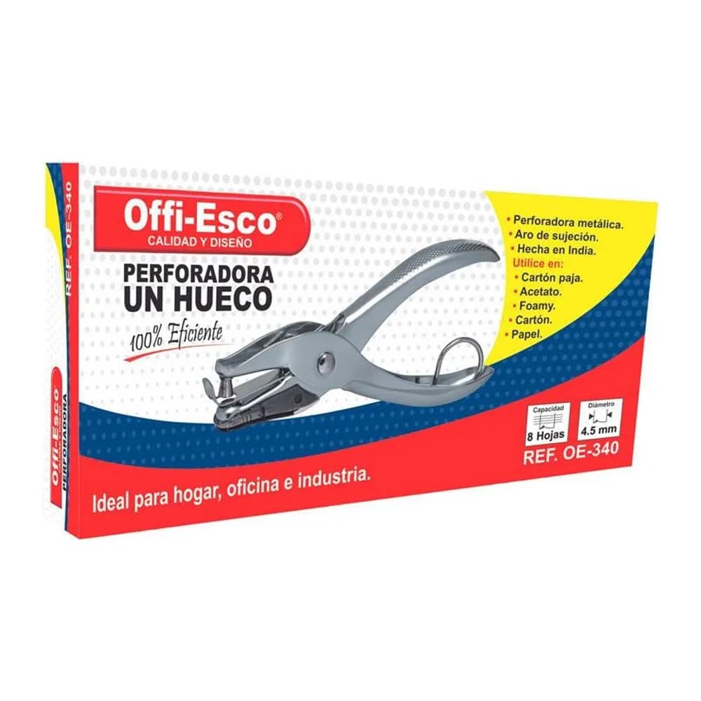 Perforadora 1 huecos Metálica Offi-Esco