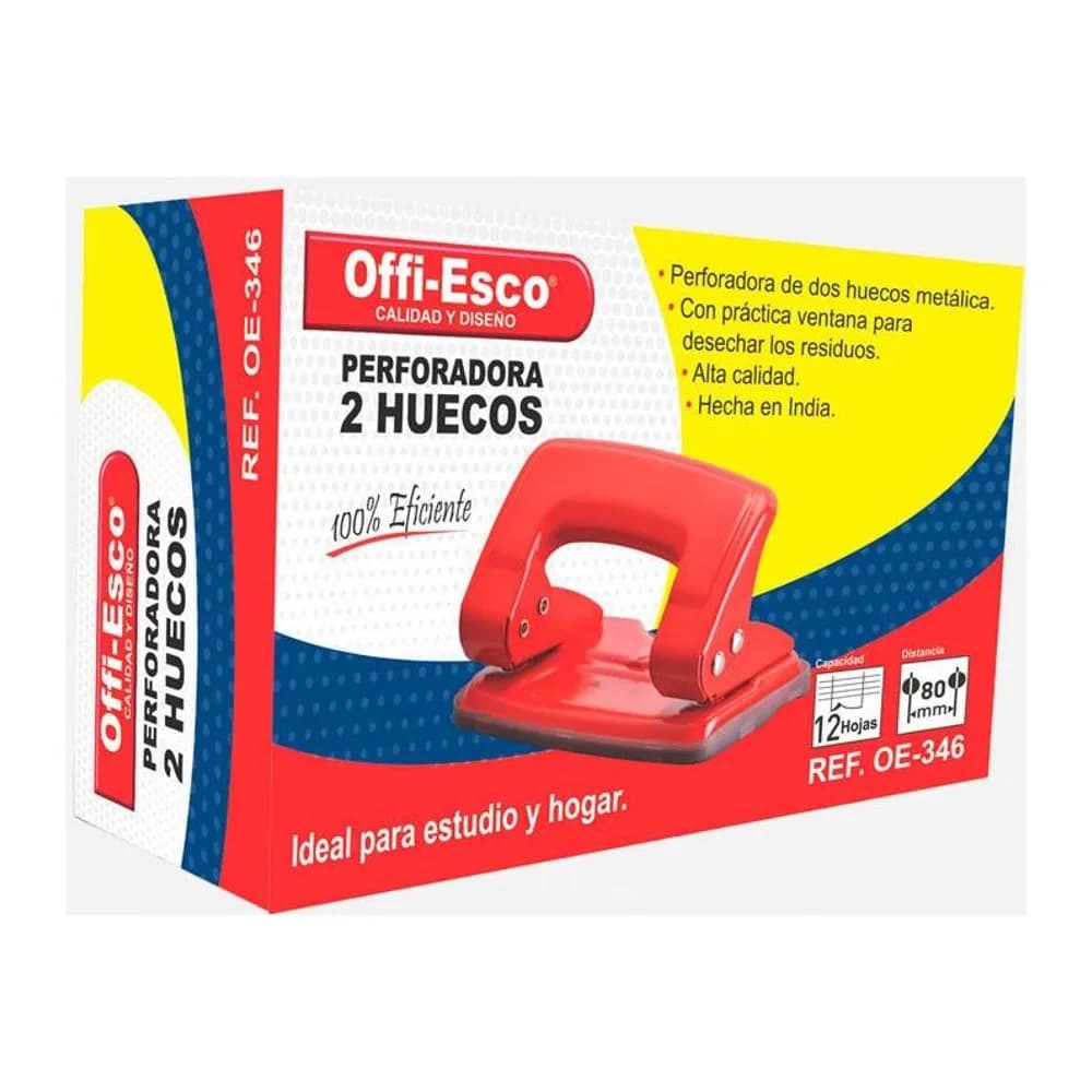 Perforadora 2 huecos metálica Offi-Esco