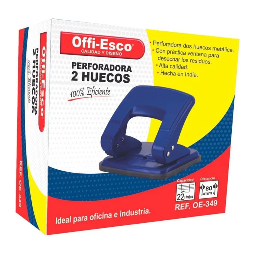 Perforadora 2 huecos metálica Offi-Esco