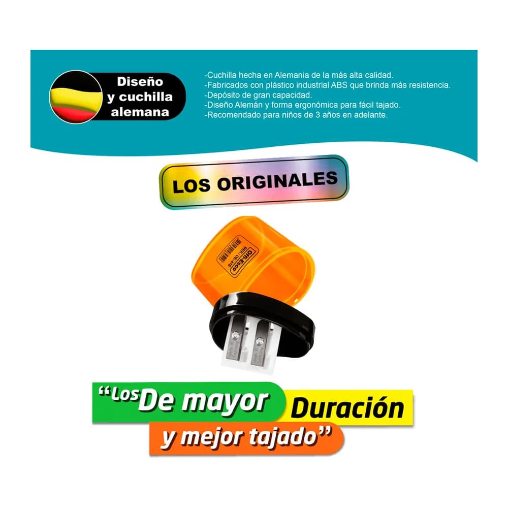 Tajalápiz doble servicio translúcido Offi-Esco