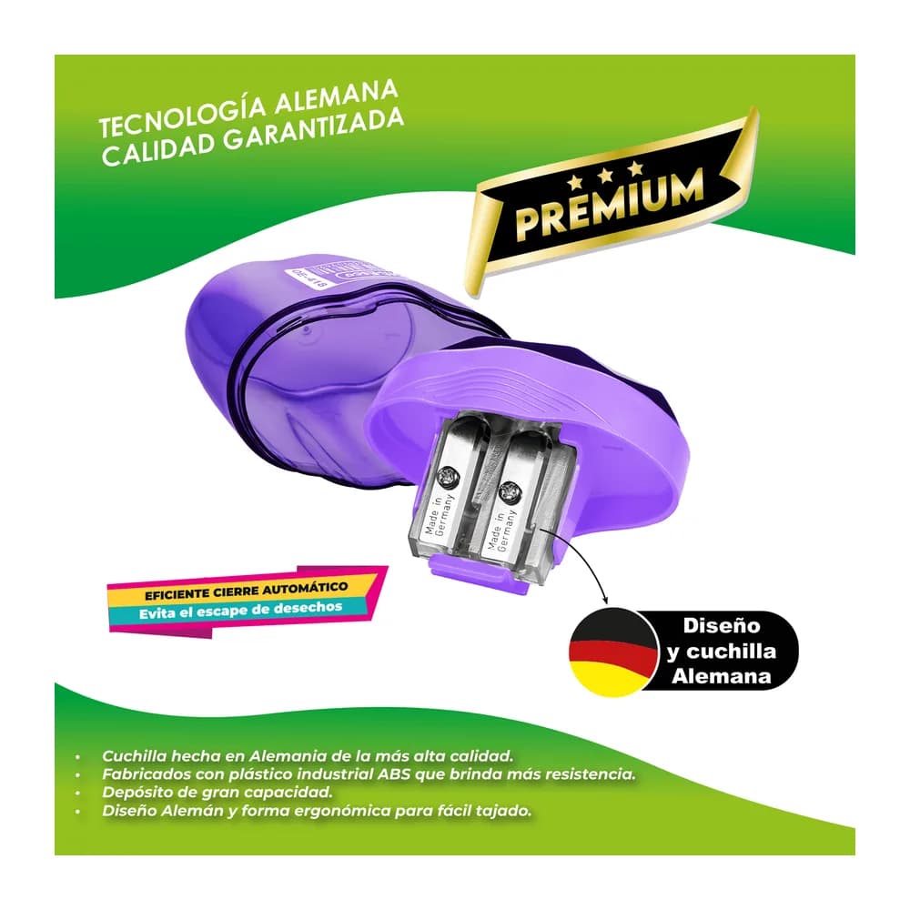 Tajalápiz doble servicio con tapa Oe-417 Offi-Esco