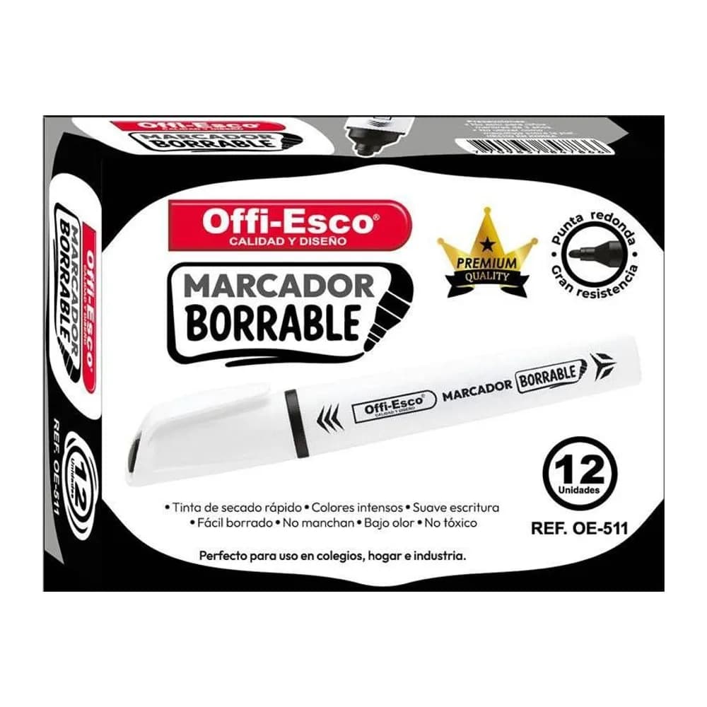 Marcador Borrable Punta Redonda OE-511 Offi-Esco