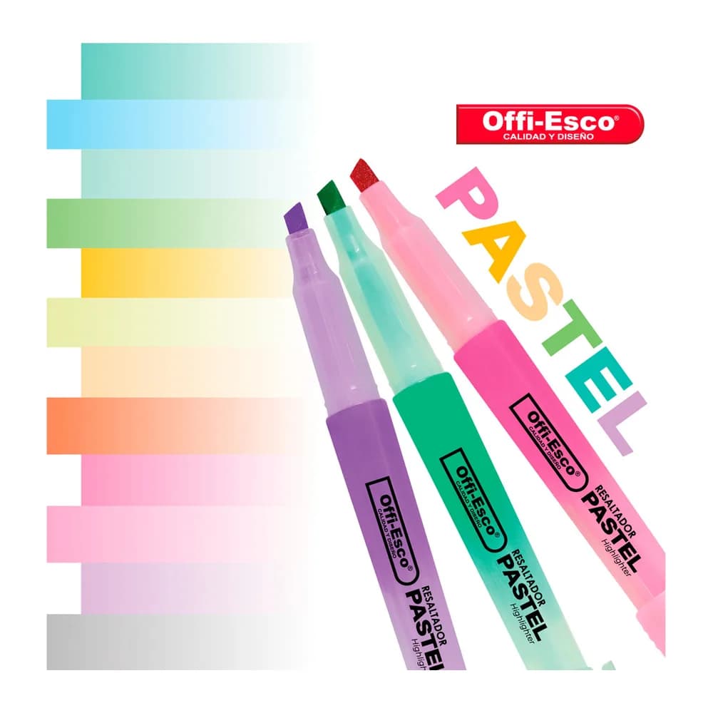 Resaltador pastel cuerpo redondo Estuche X 12 OE-531P-12 Offi-Esco