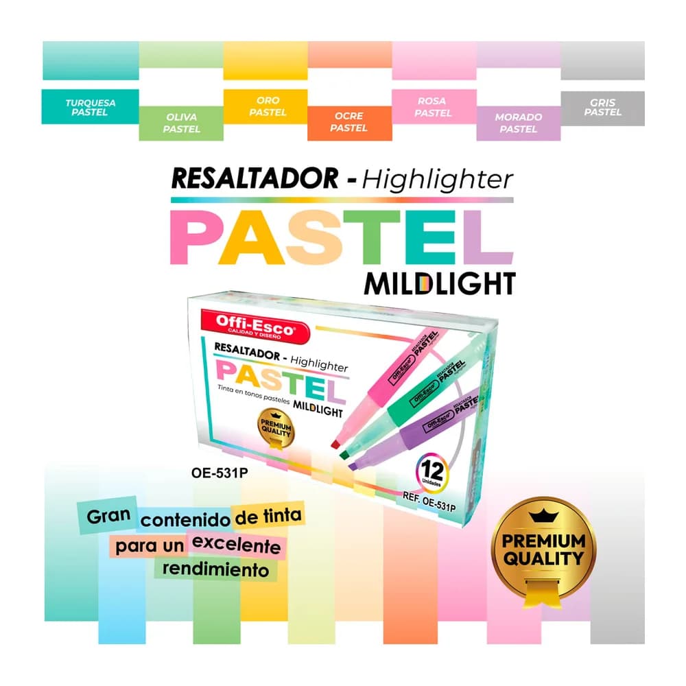Resaltadores Pastel Mildlight OE-531P Offi-Esco
