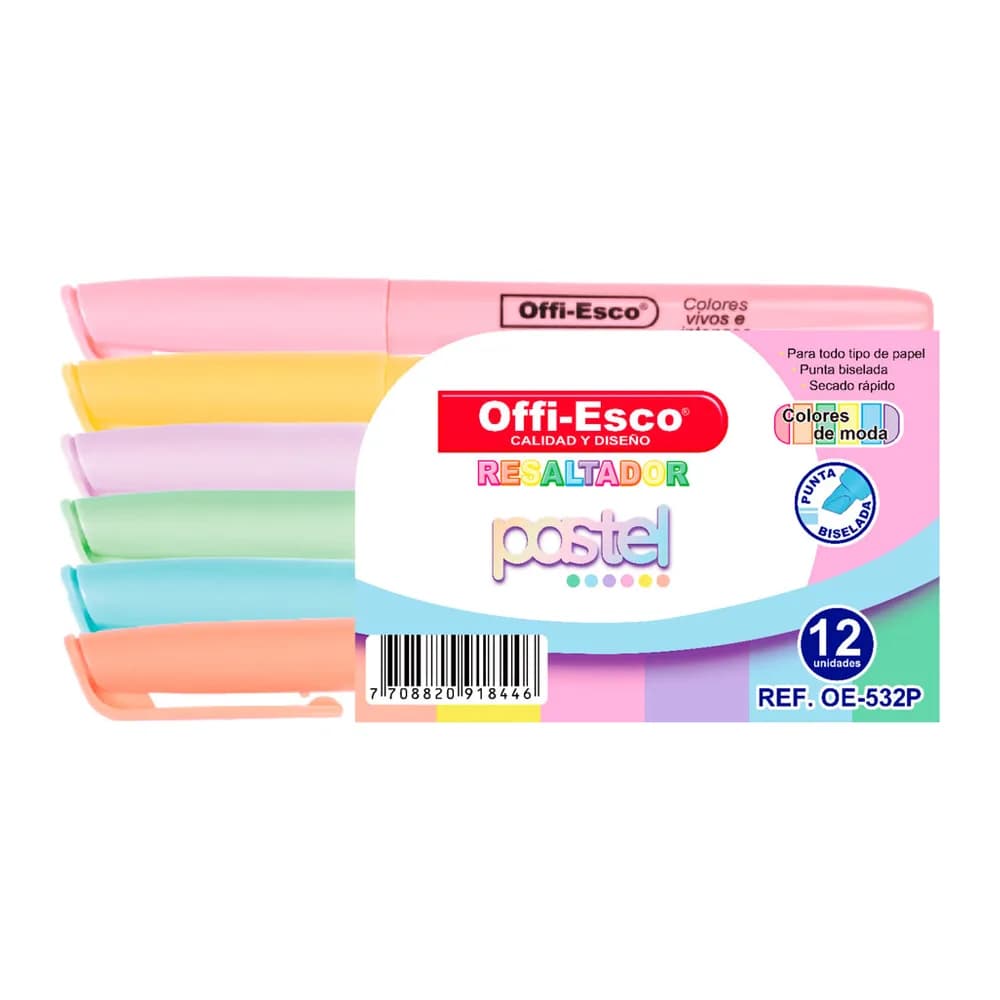 Resaltador mediano Pastel OE-532P Offi-Esco