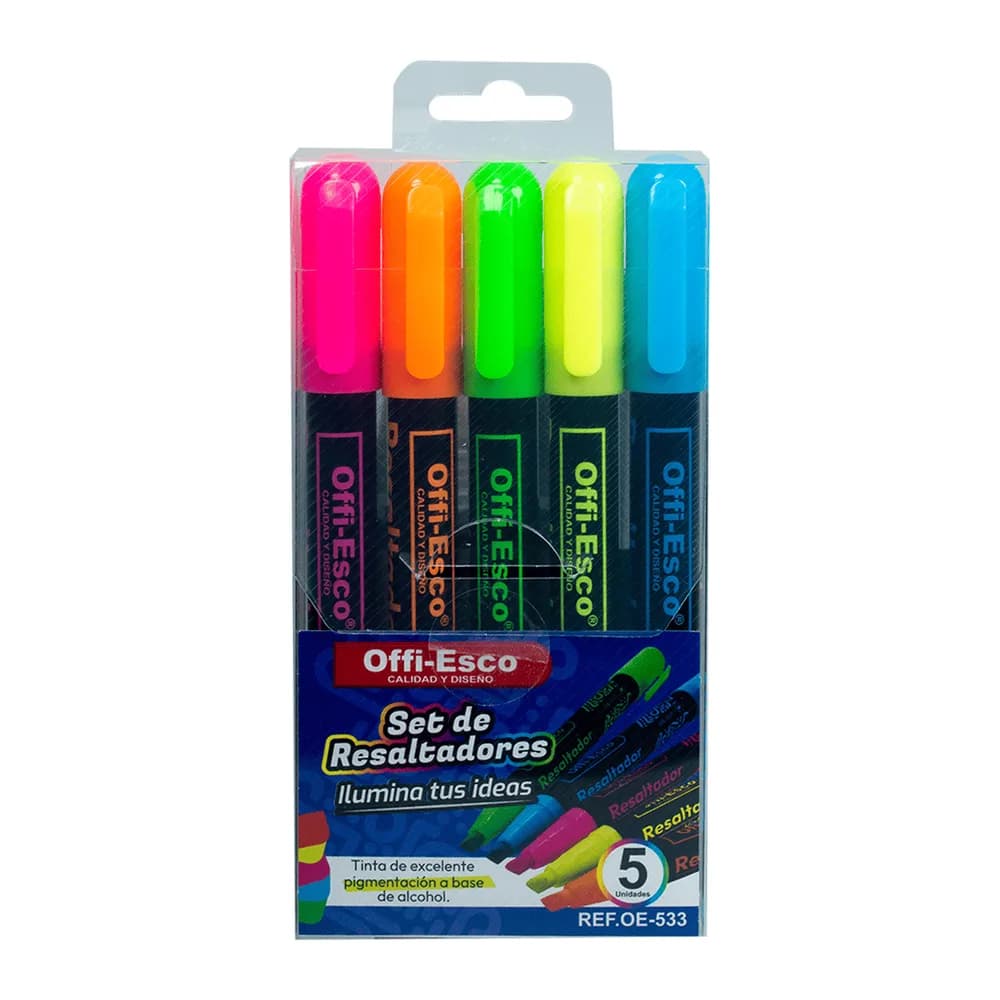 Resaltadores Neón OE-533-5 Offi-Esco