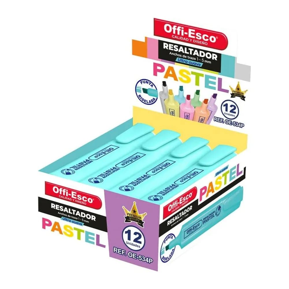 Resaltador pastel cuerpo plano OE-534P Offi-Esco