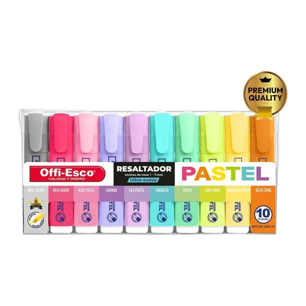 Resaltador pastel cuerpo plano OE-534p-10 Offi-Esco