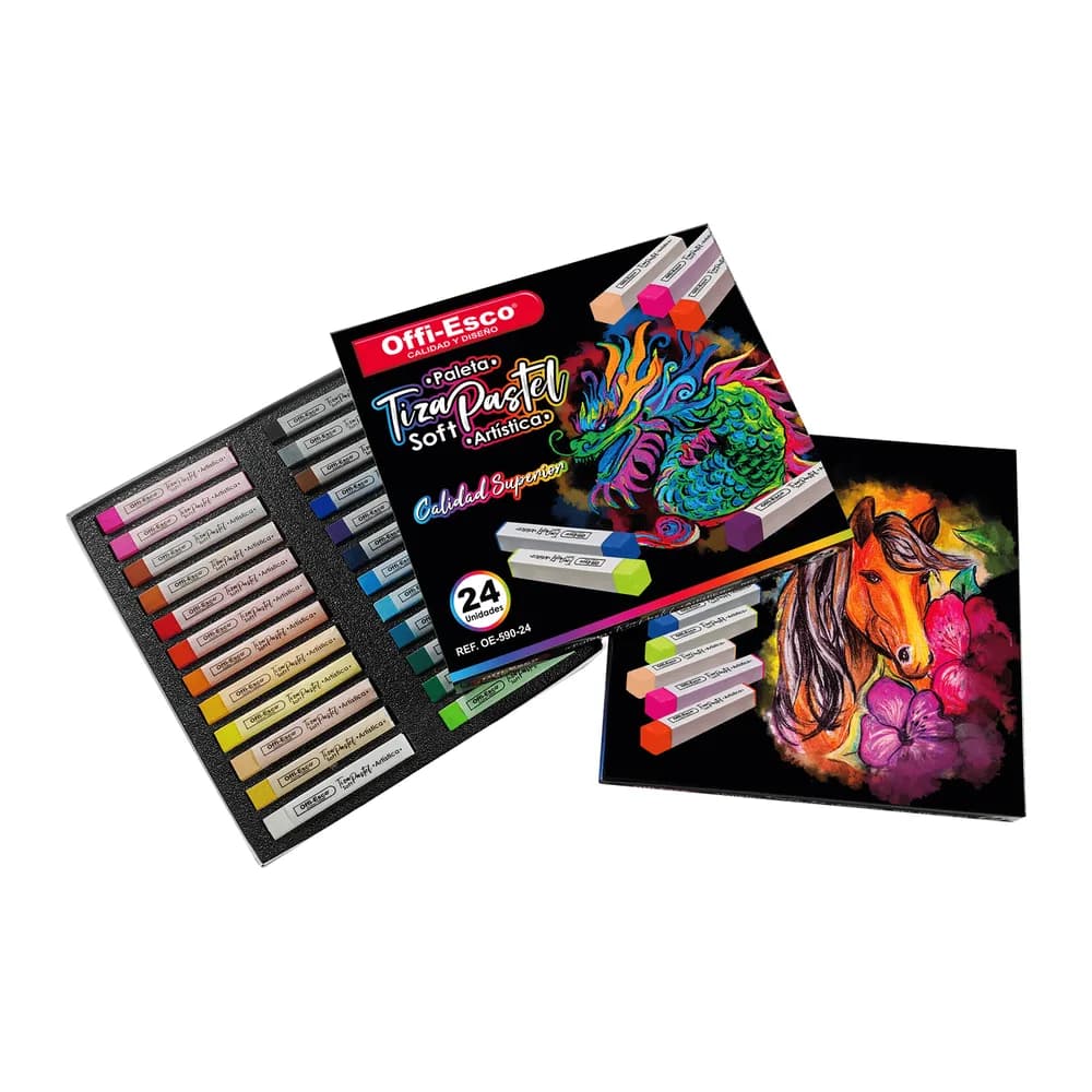 Tiza OE-590-24 Paleta Tonos Pastel 24PC Offi-Esco