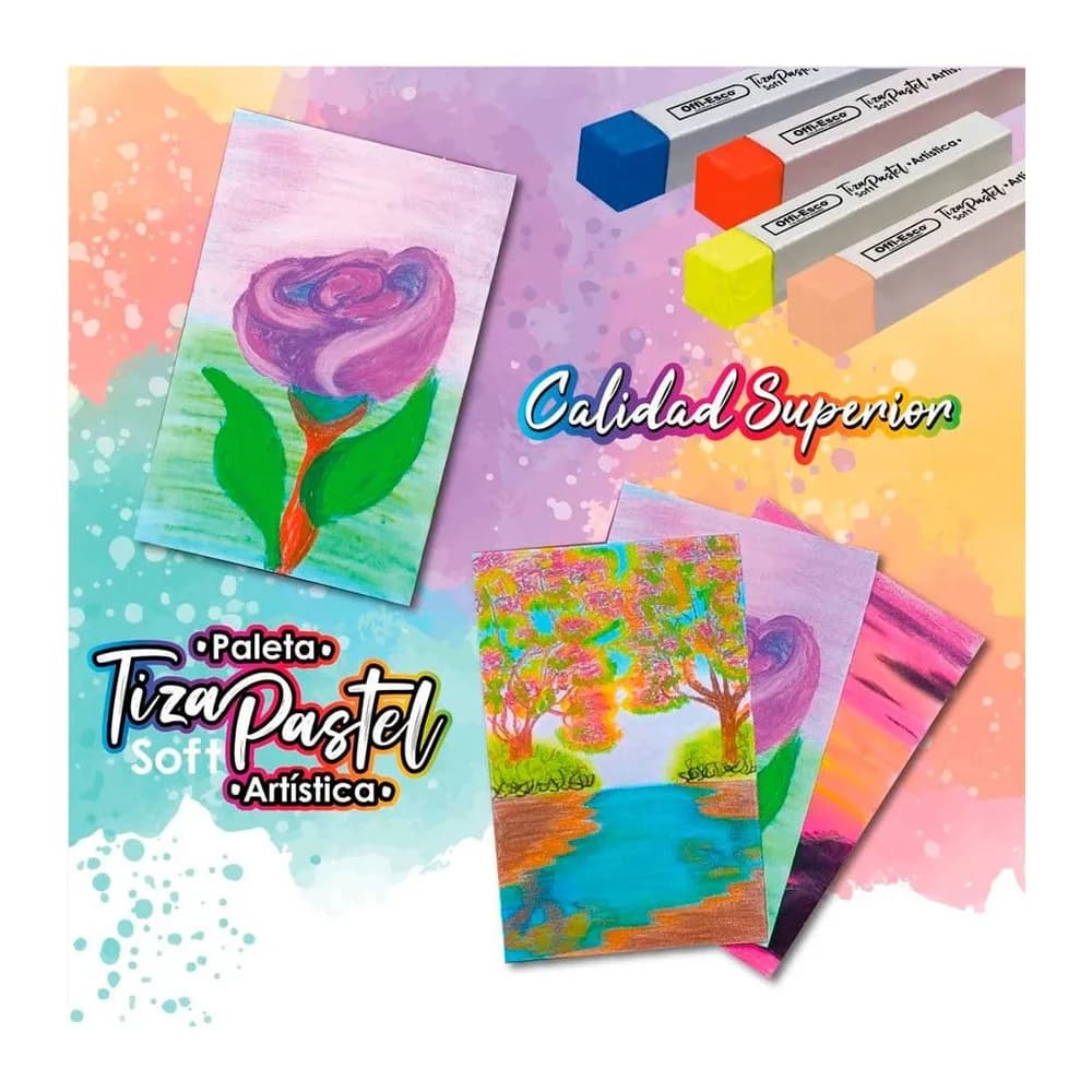 Tiza OE-590-12 Paleta Tonos Pastel 12PC Offi-Esco